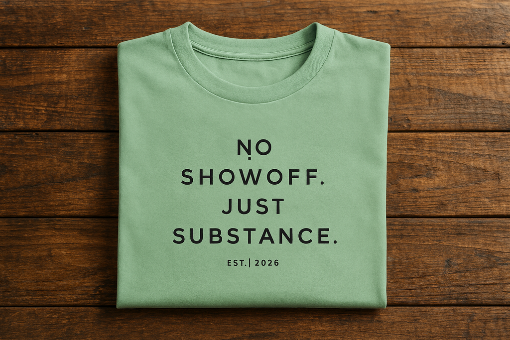 Unisex No Showoff Just Substance Oversized Tee