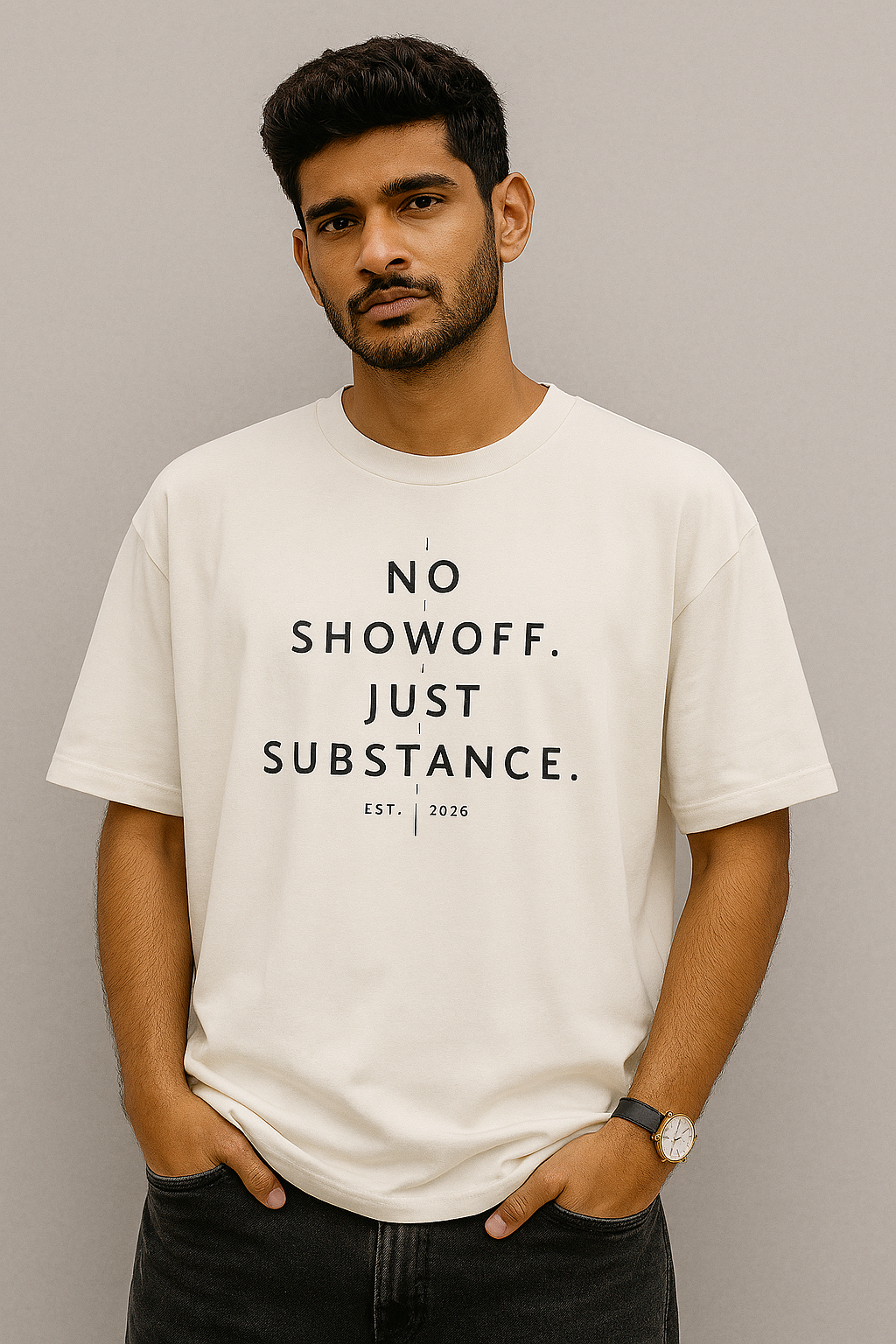 Unisex No Showoff Just Substance Oversized Tee