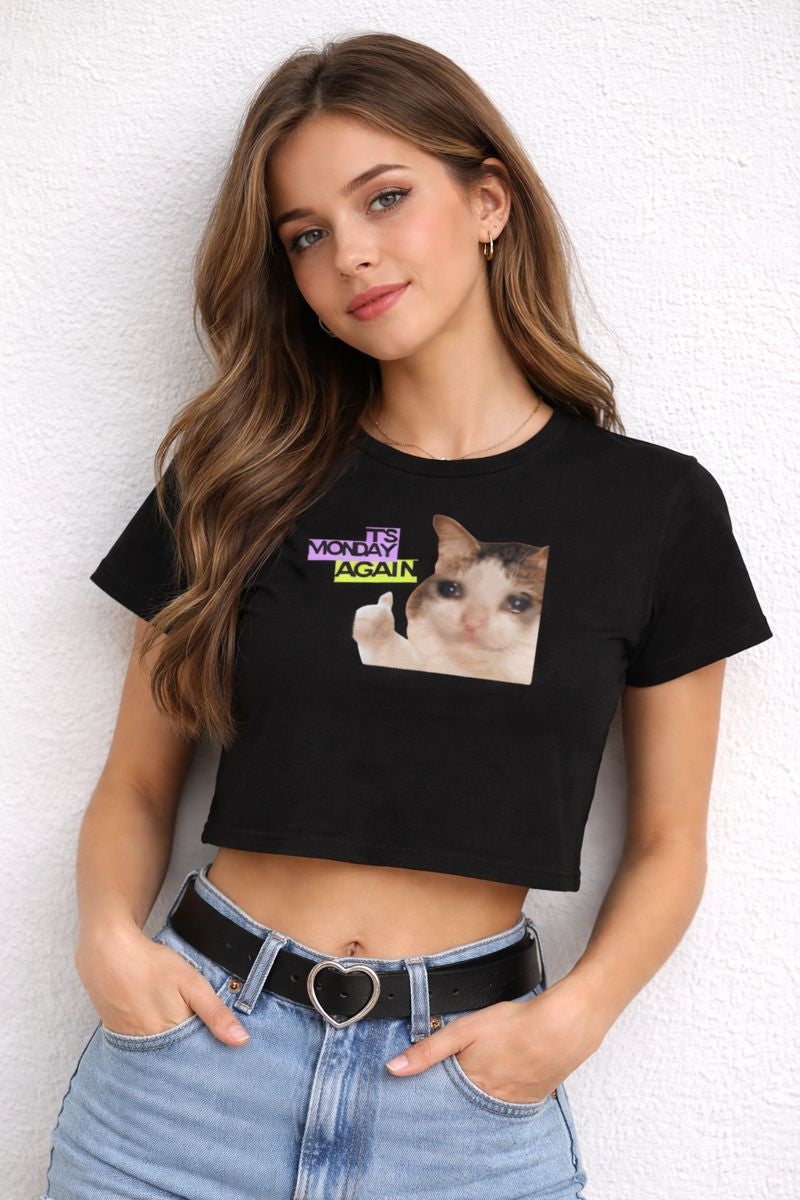 Its Monday Again Crop Tee